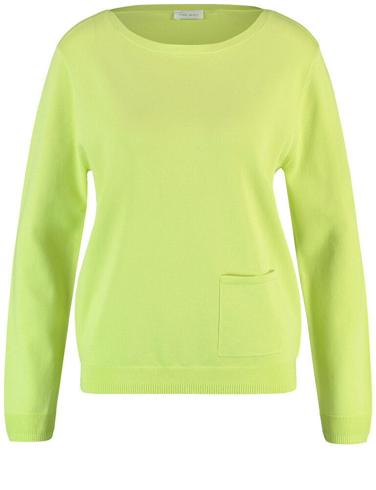 Limoengroene trui met boothals Gerry Weber +