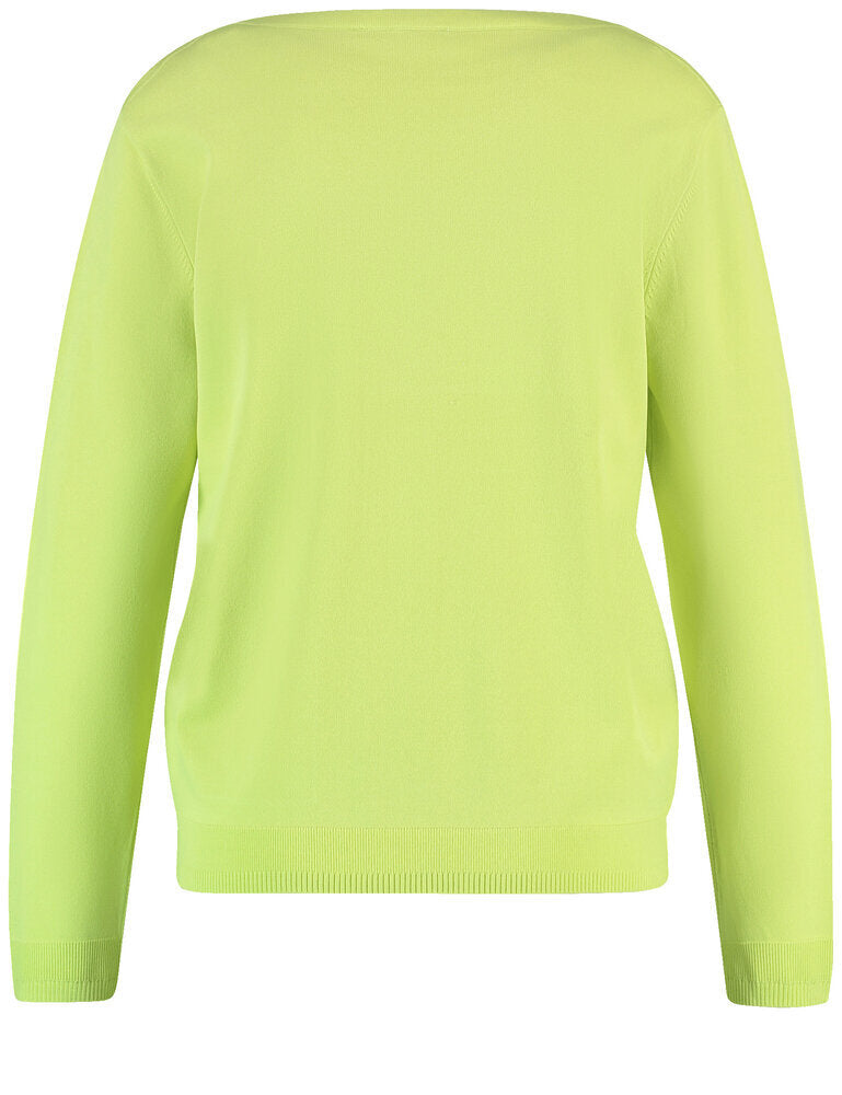 Limoengroene trui met boothals Gerry Weber +