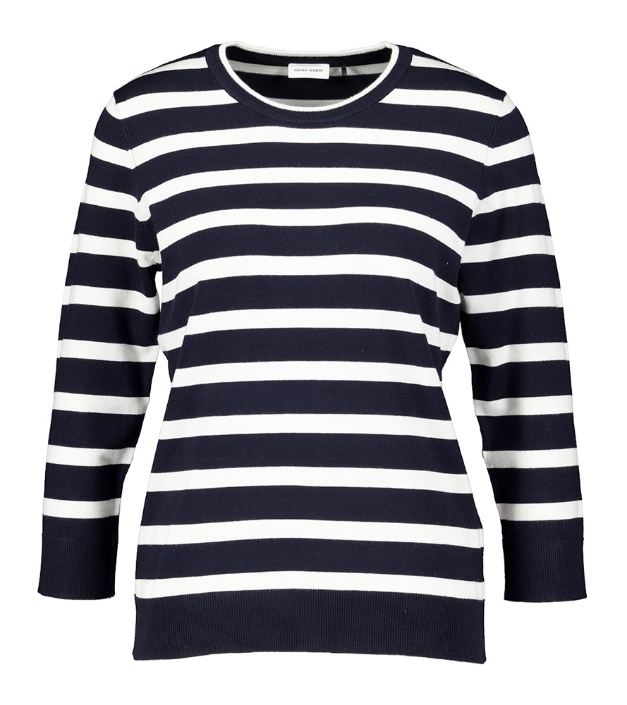 Night sky off gestreepte trui met ronde hals Gerry Weber