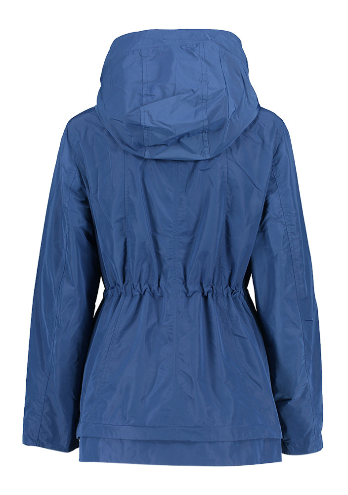 Electric blue zomerjas met rits en kap Gerry Weber