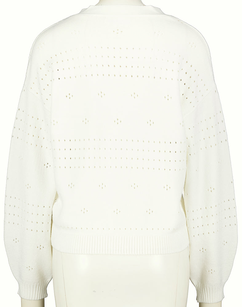 Ecru gilet met knopen Viril V Vila