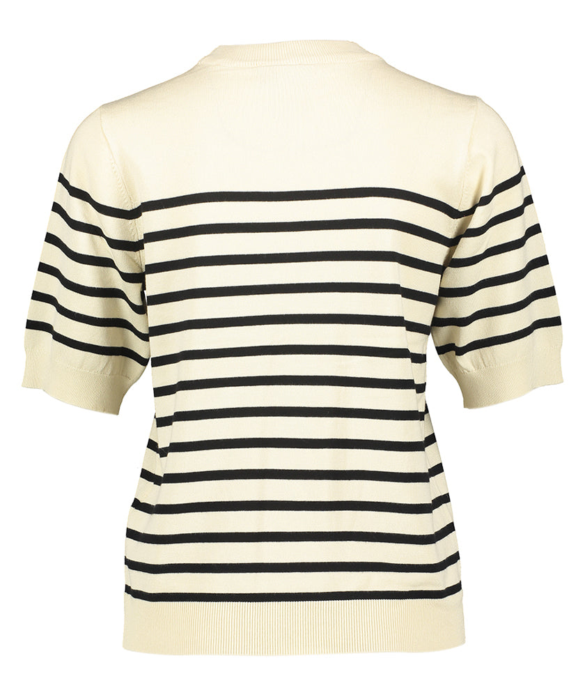 Pull beige à rayures noires Yaslena YAS
