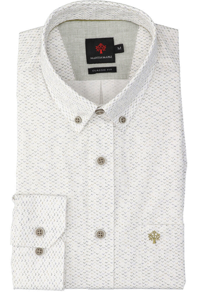 Chemise beige en coton avec détails Martin Maple