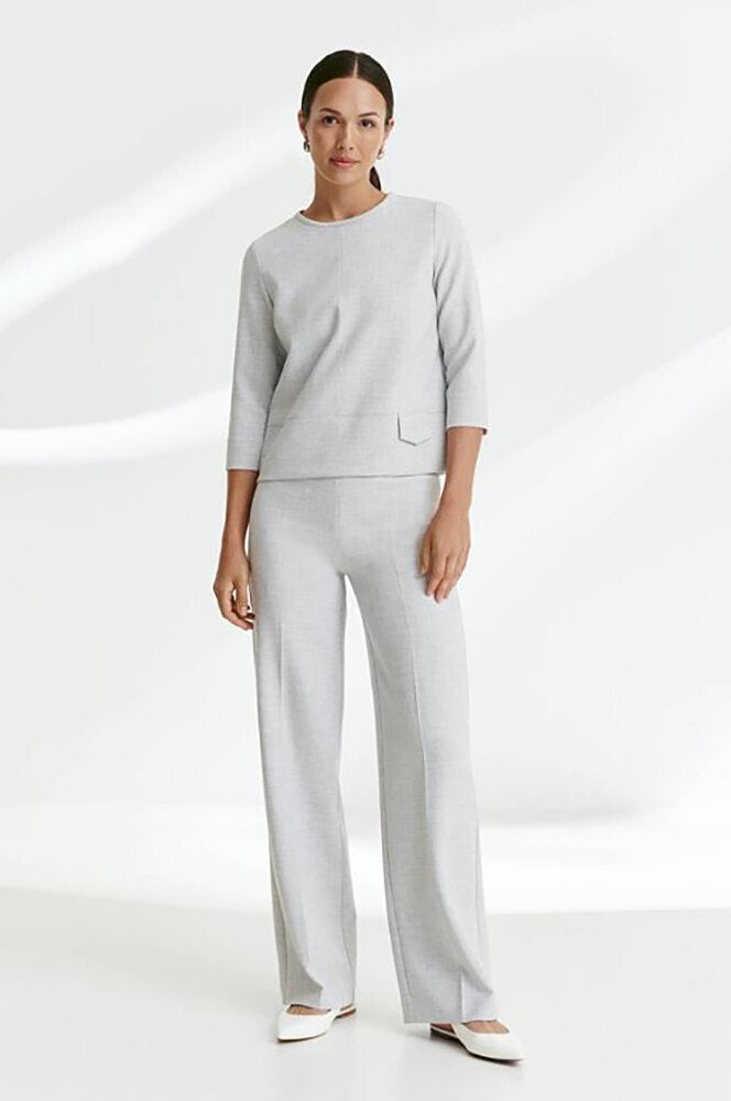 Pantalon gris à jambes larges Tibio Furore