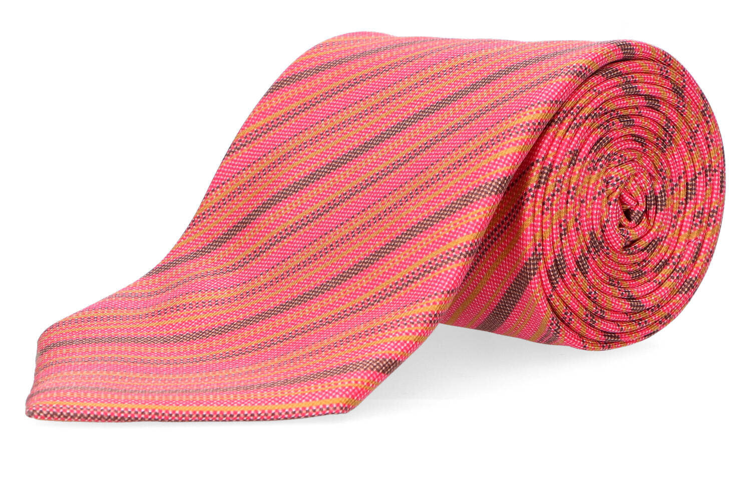 Roze zijden das met multicolor strepenmotief Marchesi di Como