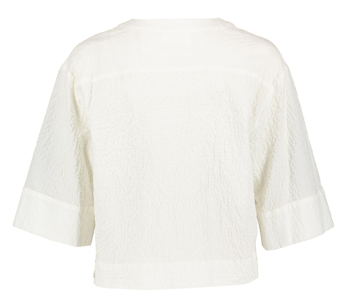 Chemisier écru à boutons et poches plaquées HER