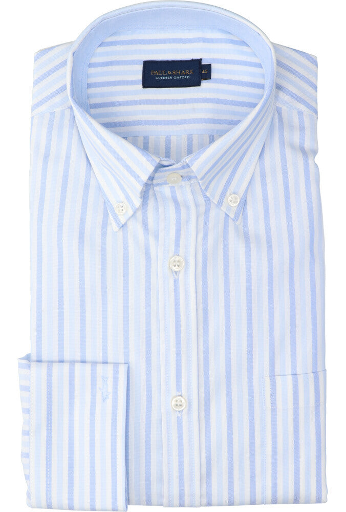 Chemise blanche en coton (coupe classique) à rayures Paul &amp; Shark
