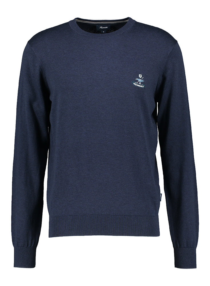Pull bleu foncé avec logo Faconnable