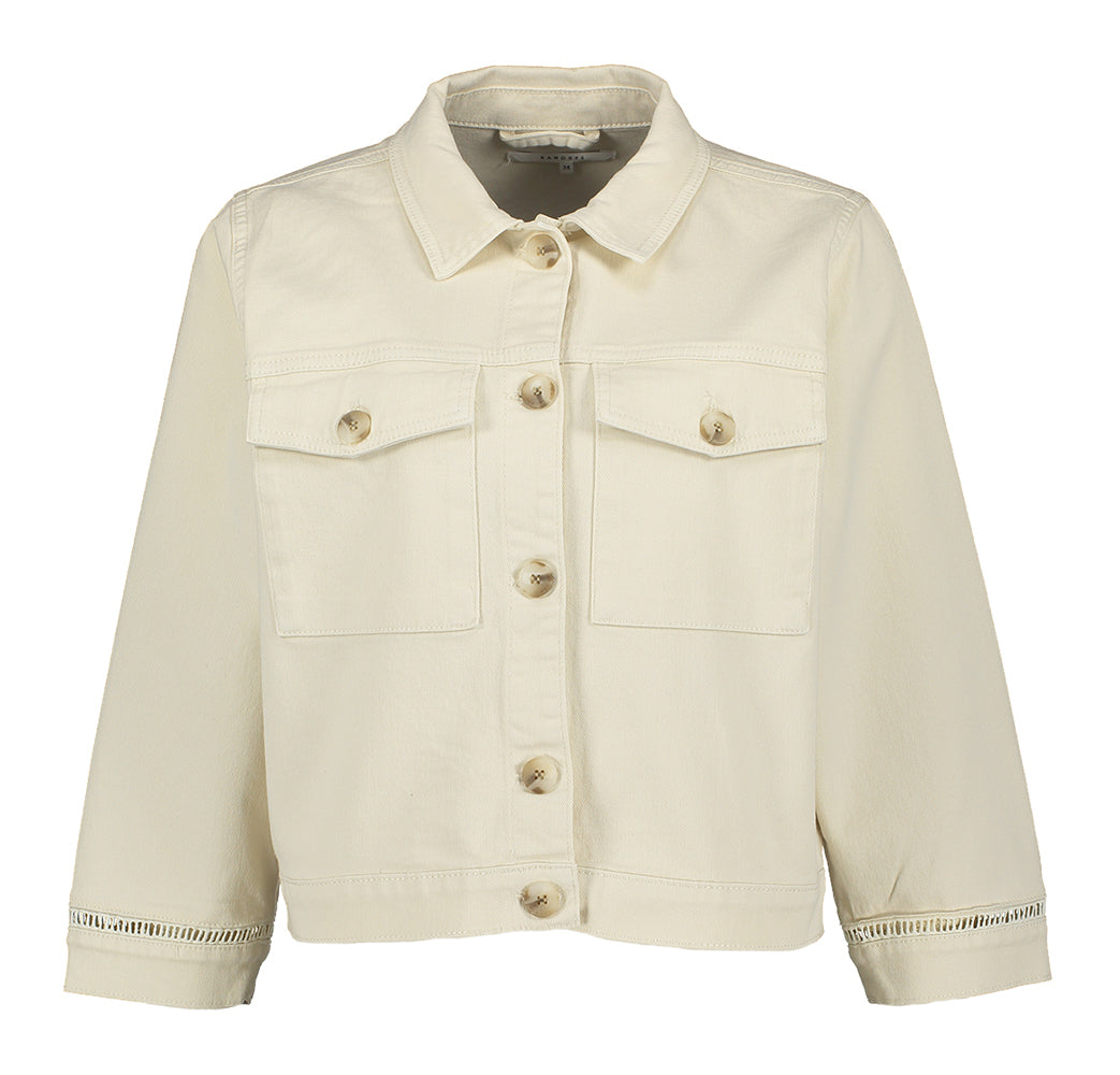 Veste courte en jean beige Xandres