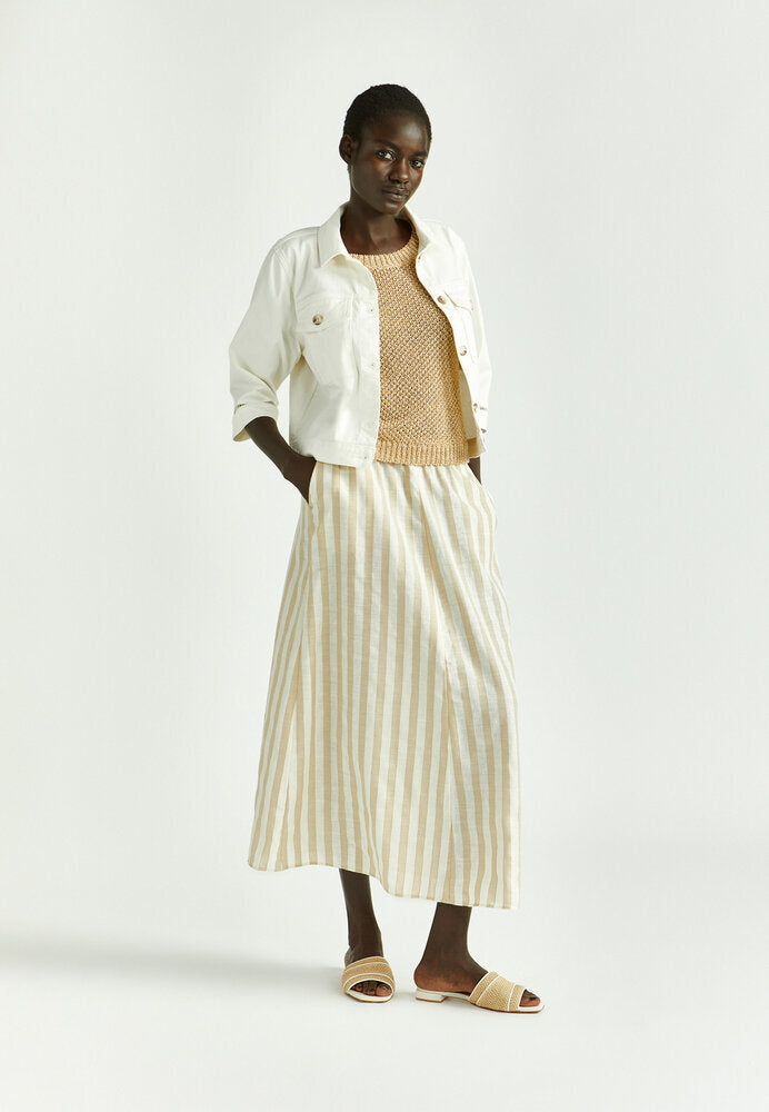 Beige kort jeans jasje Xandres