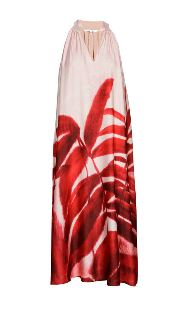 Robe rose ample à imprimé floral rouge Kobano Xandres