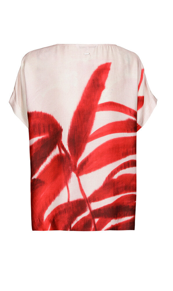 Chemisier rose clair à imprimé floral rouge Hidana Xandres