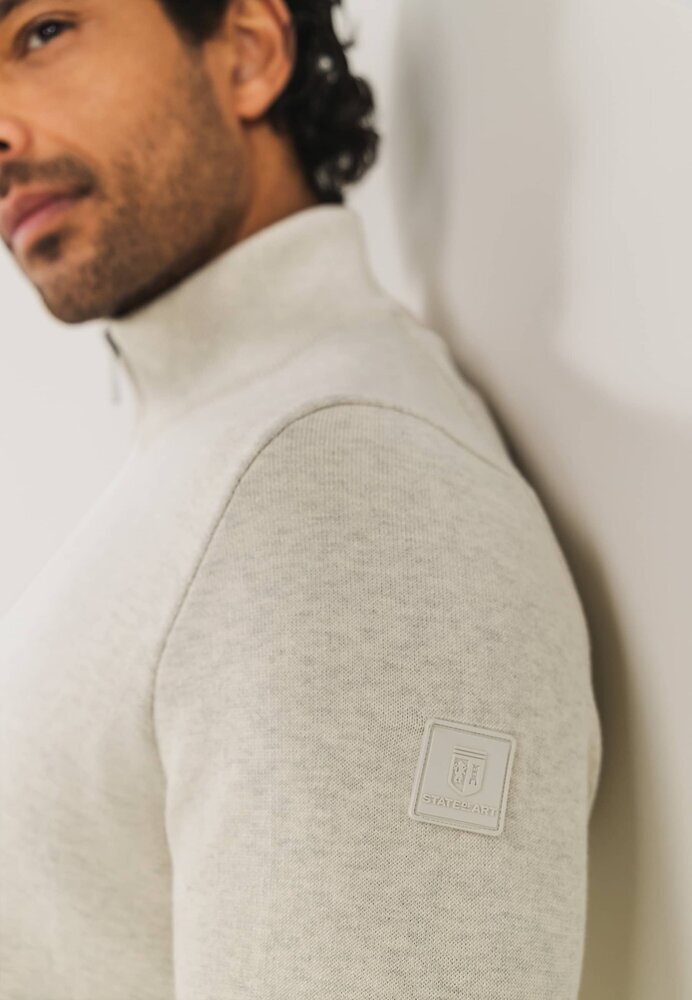 Gilet en coton beige avec fermeture éclair, à la pointe de la technologie