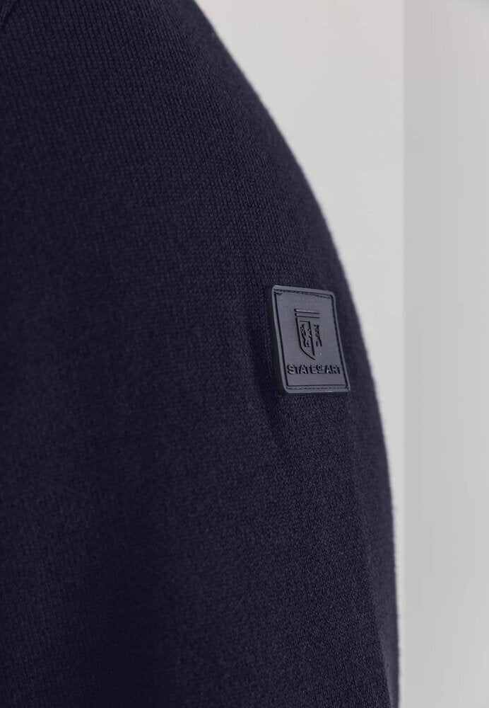 Gilet bleu foncé avec fermeture éclair à la pointe de la technologie