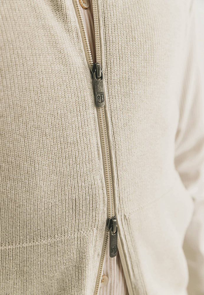 Gilet beige sans manches avec fermeture éclair intégrale, à la pointe de la technologie