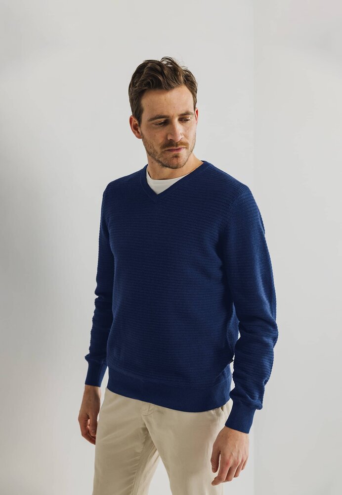 Donkerblauwe trui met ronde hals State of Art