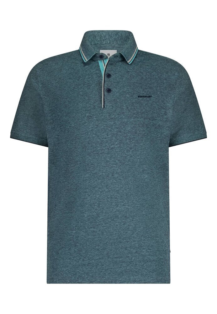 Polo bleu pétrole moucheté à la pointe de la technologie
