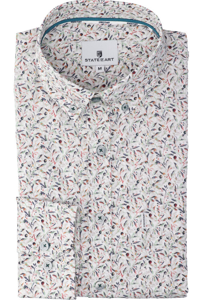 Chemise en coton (coupe classique) imprimée à manches longues State Of Art