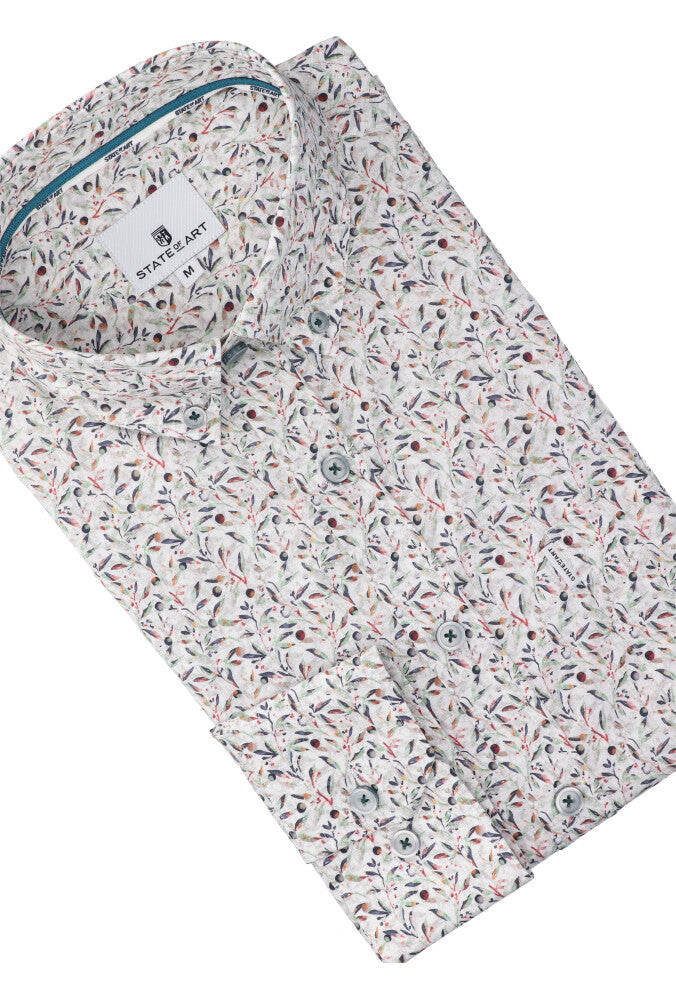 Chemise en coton (coupe classique) imprimée à manches longues State Of Art