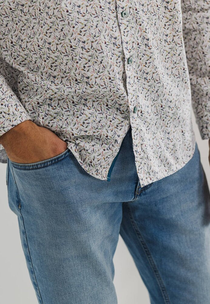 Chemise en coton (coupe classique) imprimée à manches longues State Of Art