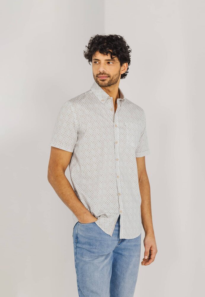 Print katoenen hemd (regular fit) met korte mouwen State Of Art