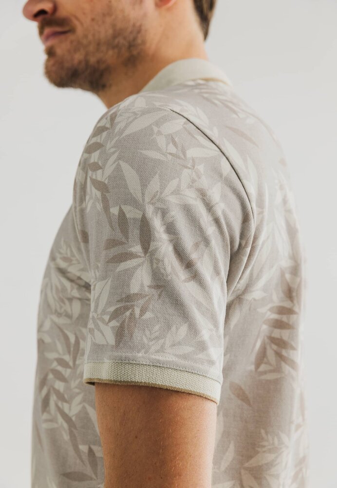 Beige polo met print State Of Art