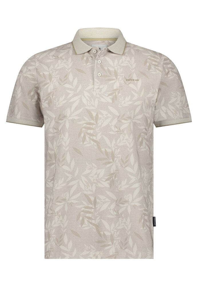 Beige polo met print State Of Art