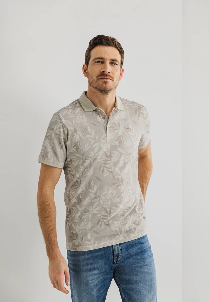 Polo beige avec imprimé de pointe