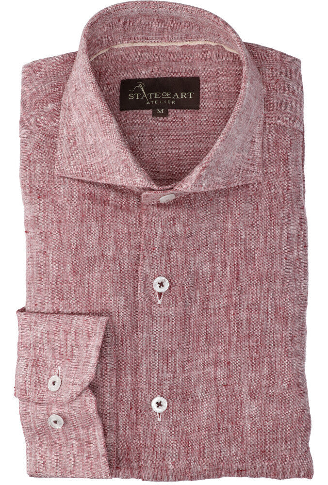 Chemise couleur framboise (coupe classique) à manches longues State Of Art