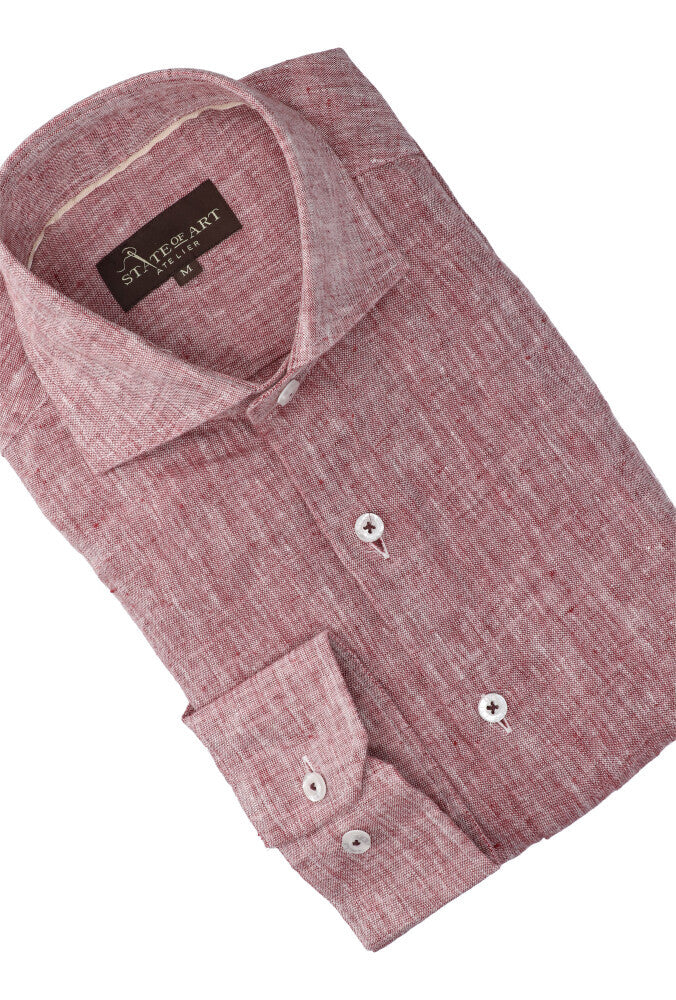 Chemise couleur framboise (coupe classique) à manches longues State Of Art
