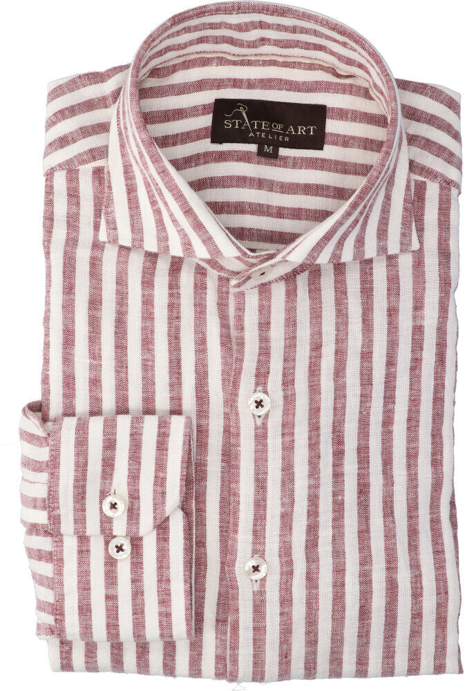 Chemise rayée blanche et rouge (photo standard) à manches longues State Of Art