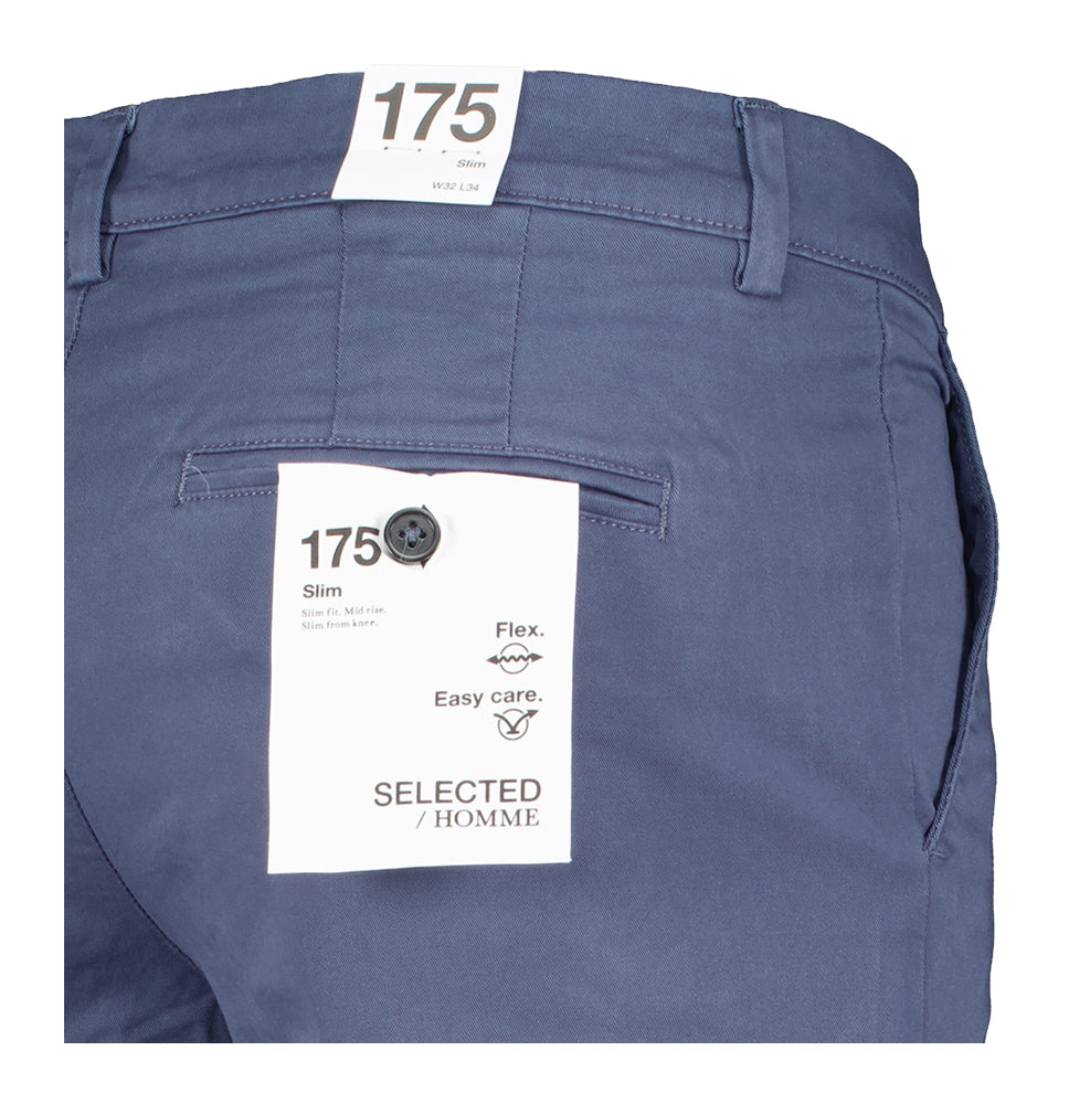 Ocean blauwe slim fit chino Selected