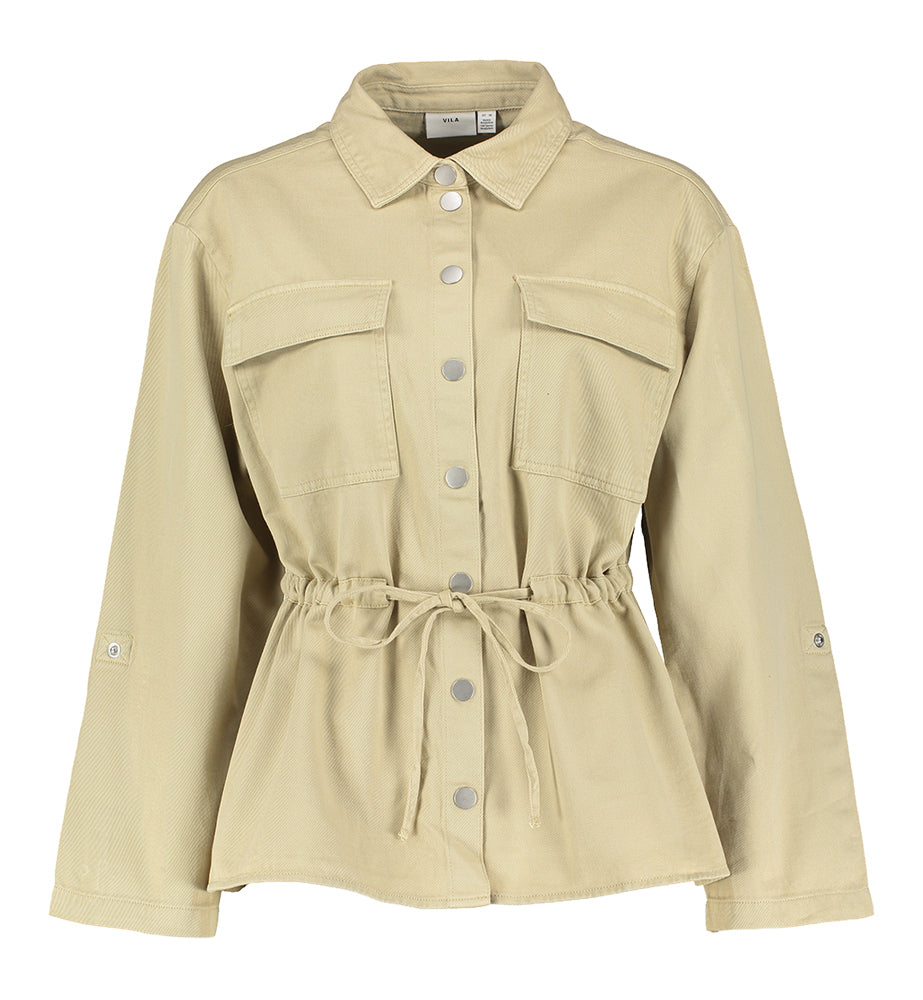 Beige vest met strop in de taille Vitilo Vila