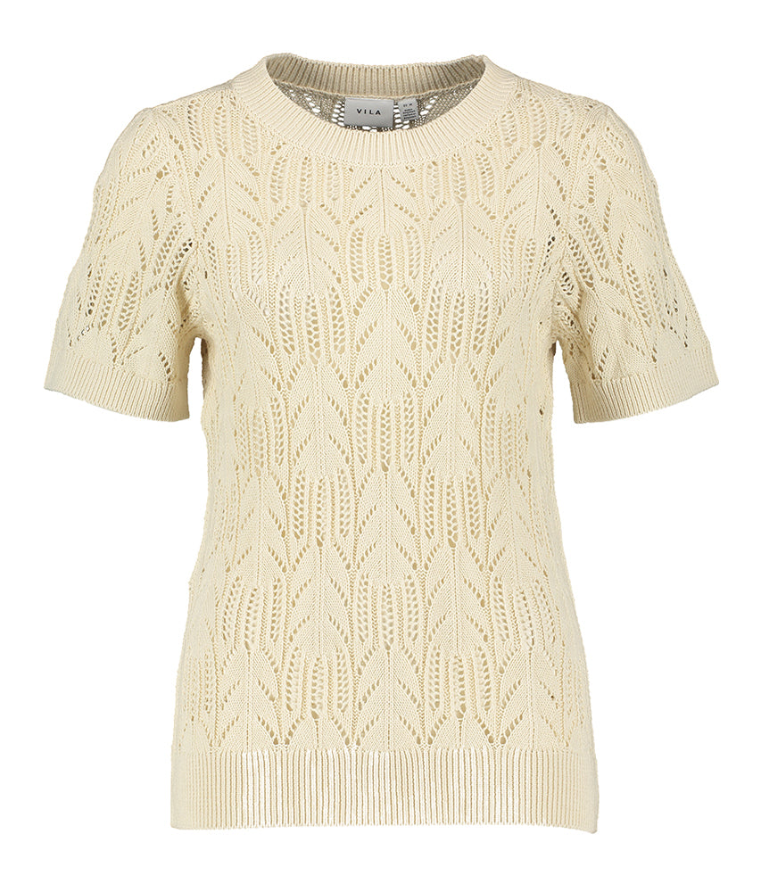Pull beige en crochet Vicotti Vila