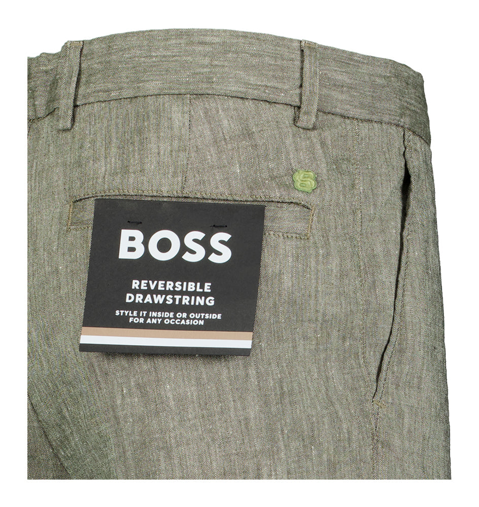 Short en lin vert foncé Kane Boss