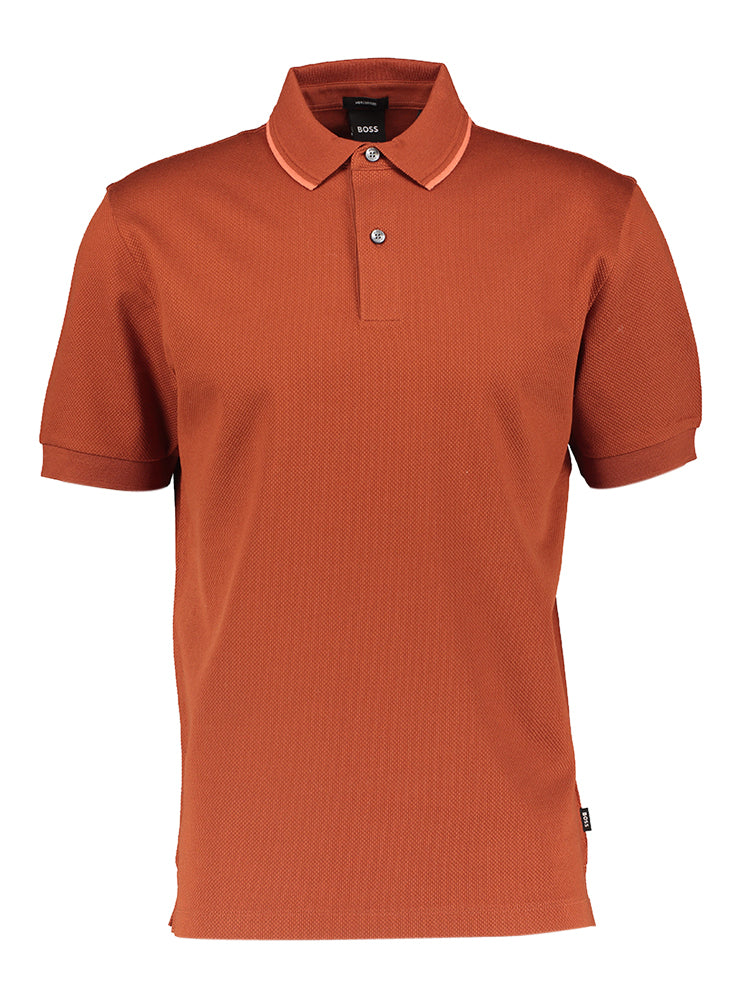 Dark orange polo met korte mouwen Hugo Boss