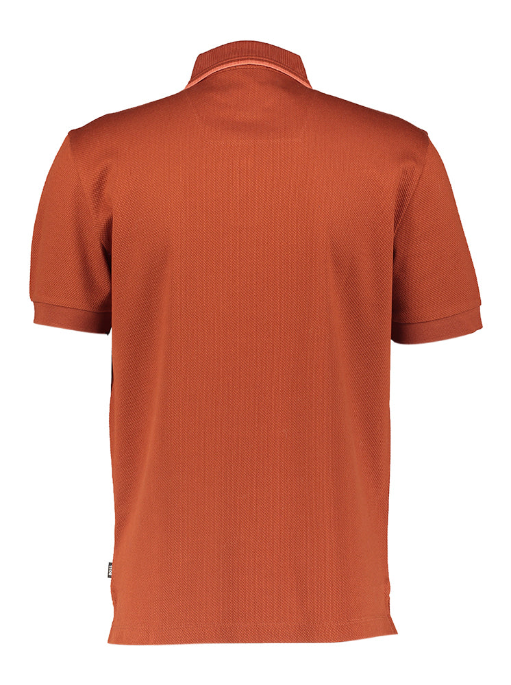 Dark orange polo met korte mouwen Hugo Boss