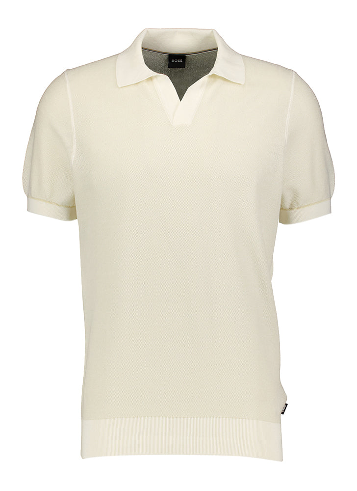 Ecru kleurige polo Hugo Boss