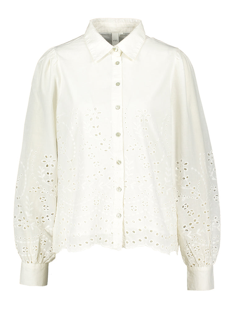 Chemisier blanc étoilé à fleurs brodées YAS