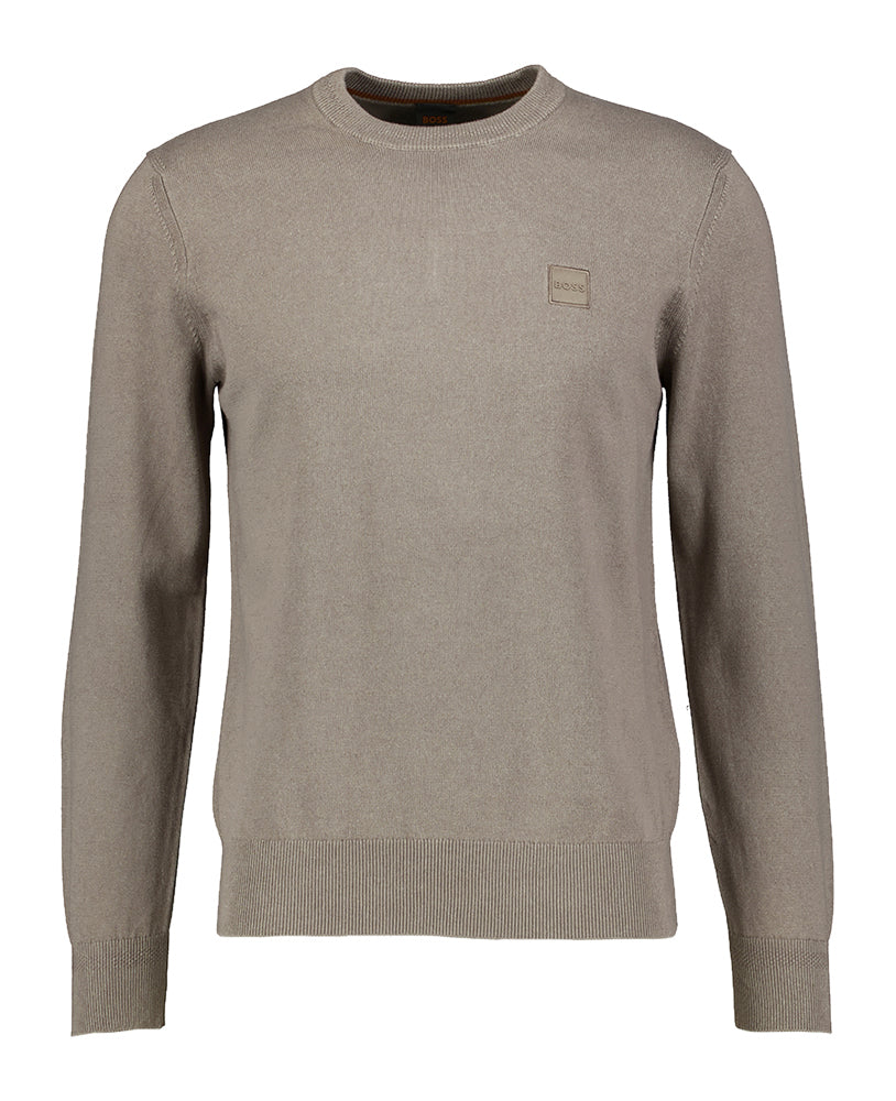 Pull beige ouvert à col rond Hugo Boss