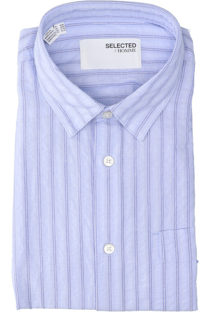 Chemise en coton cachemire (coupe classique) à rayures et manches longues - Sélectionnée