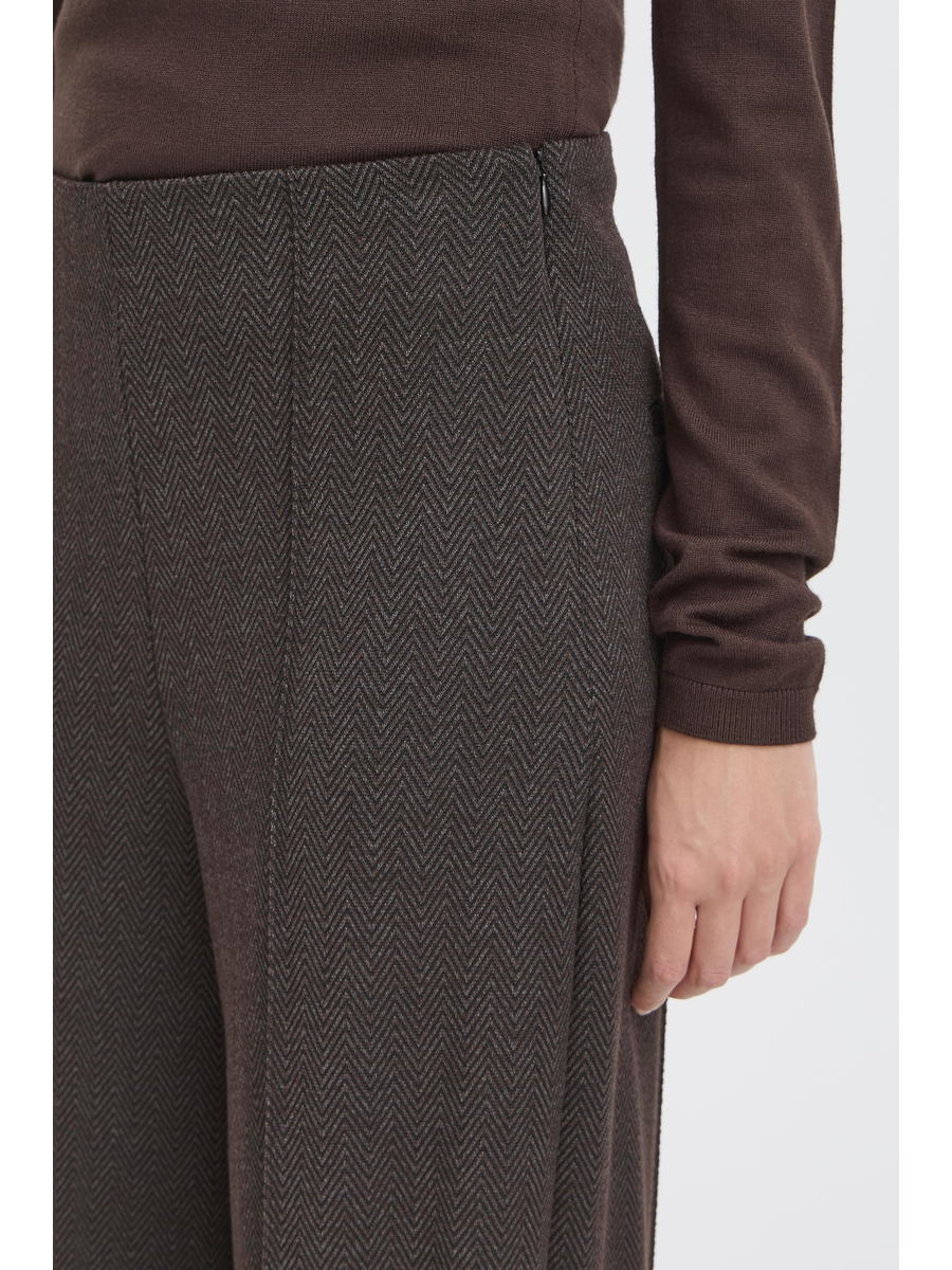 Bruine lange broek met print Kate Ichi