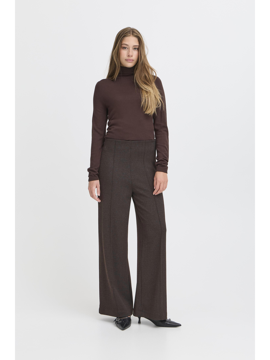 Bruine lange broek met print Kate Ichi