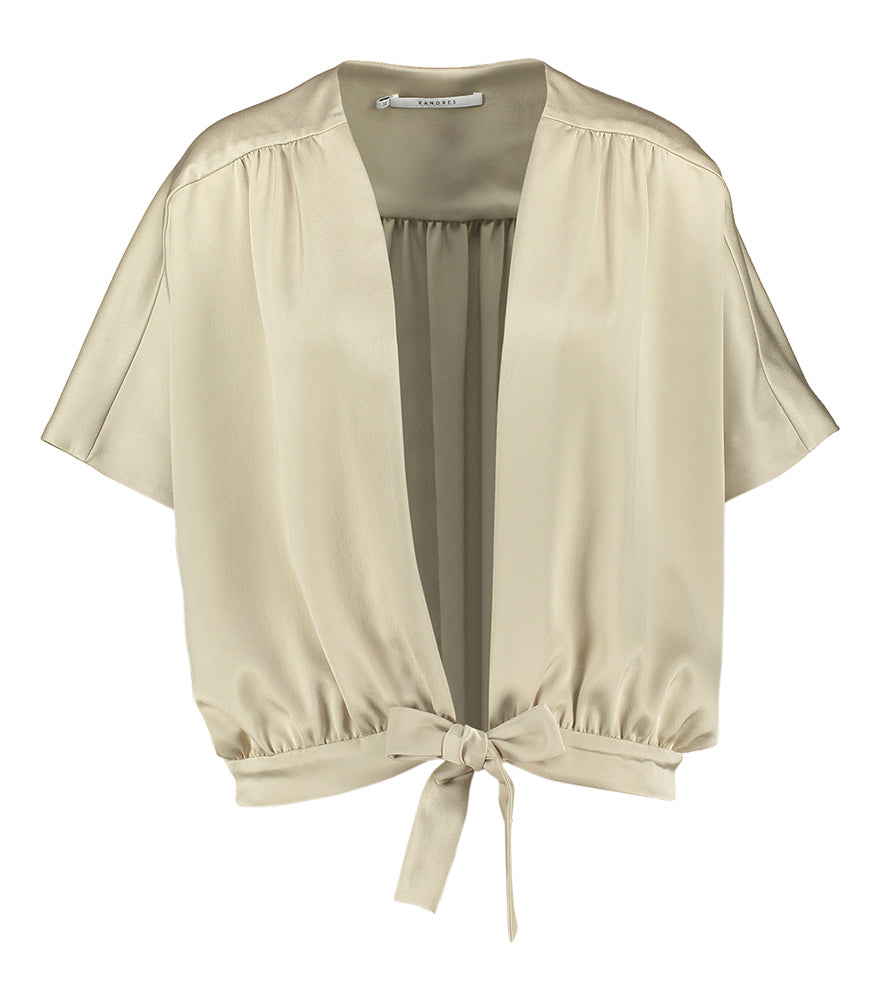 Gilet taupe à ruban Hilaine Xandres