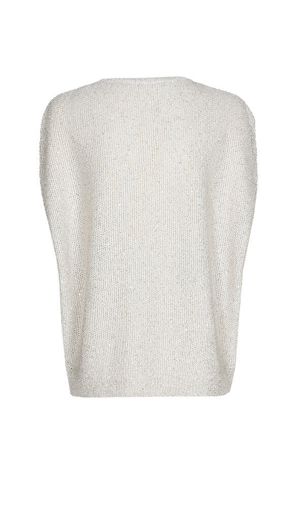 Pull taupe clair à paillettes Imara Xandres