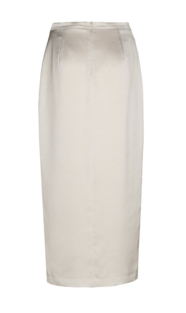 Robe de soirée beige fendue Rafi Xandres