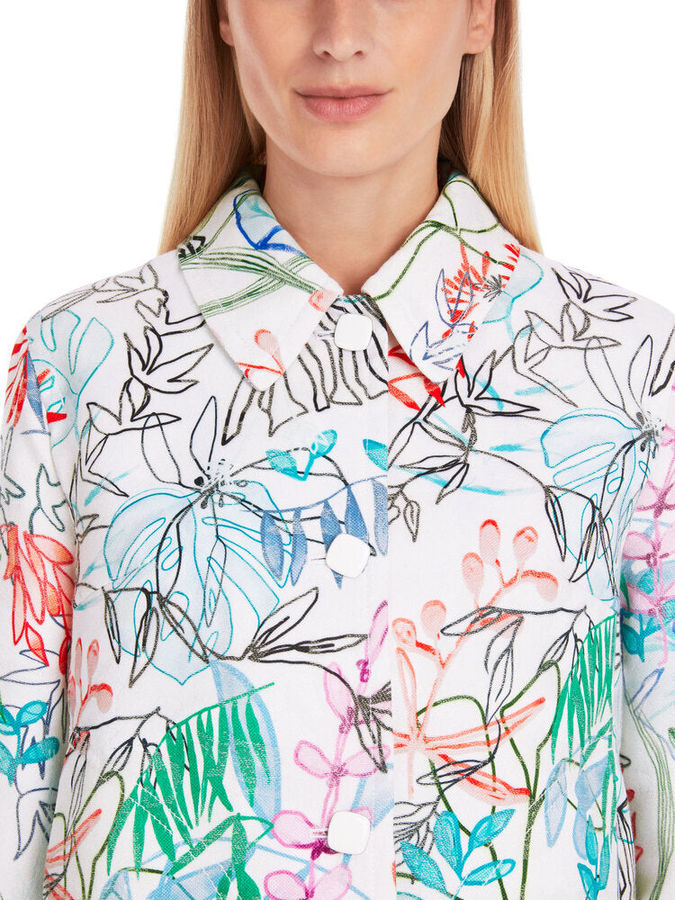 Veste courte blanche à imprimé floral Marccain