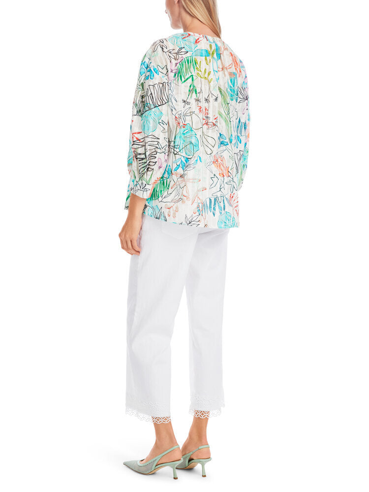 Chemisier blanc à imprimé floral Marccain