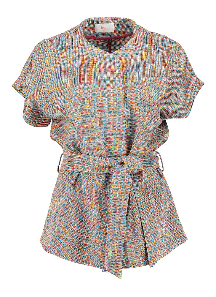 Gilet multicolore avec ruban pour elle