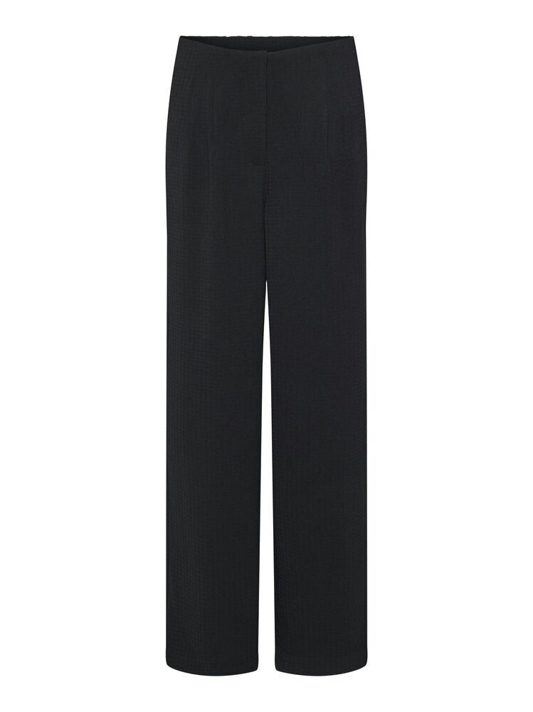 Pantalon noir fluide et ample à plis Yaskia TAS